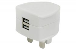 Mercury 421.744 Attractive Gloss 50/60Hz Twin Compact 2.4A USB Mains Charger