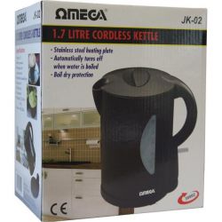 Omega Black Plastic Cordless Kettle 30002