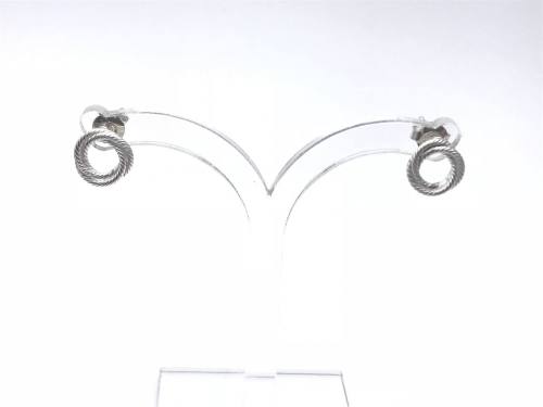 Silver Rope Stud Earrings 8mm