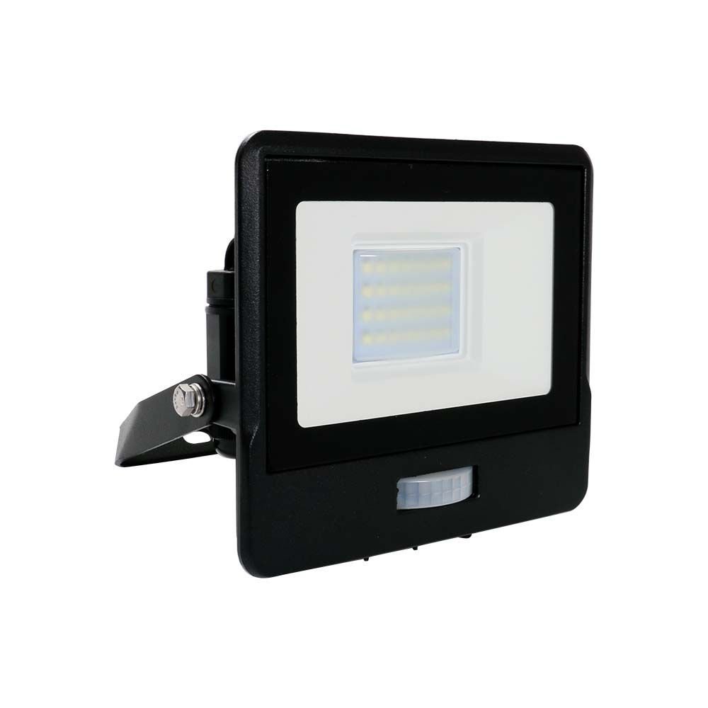 V tac 20w pir sensor floodlight with samsung chip 6500k black body