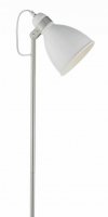 Dar Frederick Floor Lamp White / Satin Chrome