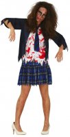 Scary  School Girl Costume  Halloween Horror Student Fancy Dress