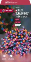Premier Decorations SupaBrights Multi-Action 480 LED with Green Cable - Rainbow