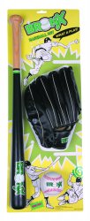 Bronx Wood bat, ball and glove set