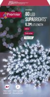 Premier Decorations SupaBrights Multi-Action 80 LED with Green Cable - White