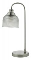 Dar Hector Table Lamp Satin Nickel with Shade