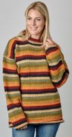 Pure wool jumper - stripe - Woodland