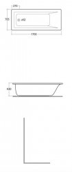 RAK 1700 x 700 Metropolitan Single Ended Bath