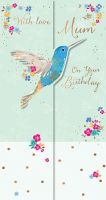 Birthday Card - Mum - Hummingbird - 3 Fold - Trio Ling Design