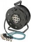 Chord 173.917 8:8 XLR Multicore 20m Reel w/ Tubular Metal Frame Stand - Black