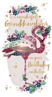 Birthday Card - Granddaughter - Flamingo - Talking Pictures