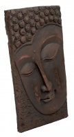 Solstice Sculptures Buddha Wall Plaque Portrait 56cm -Bronze Eff