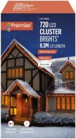 Premier Decorations ClusterBrights Multi-Action 720 LED with Green Cable - Vintage Gold & Red