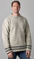 hand knit  jumper - Zig zag - pale grey