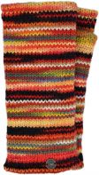 Pure wool - electric stripe wristwarmers - orange