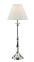 Dar Blenheim Table Lamp Polished Nickel with Ivory Shade