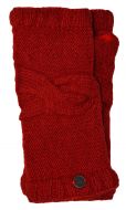 NAYA - pure wool - cable twist - wristwarmer - deep red