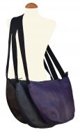 Leather Slouch Bag - Large - Purple