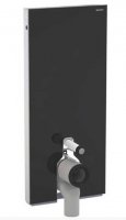 Geberit Monolith Black Glass 114cm Sanitary Module For Floor Standing WC with Straight Connector