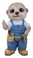 Vivid Arts Handyman DIY Builder Baby Meerkat Ornament Gift - Indoor or Outdoor - Fun