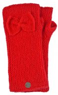 Pure wool - single bow - wristwarmers - red