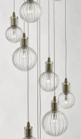 Dar Dita 10 Light Cluster Pendant Brass & Glass