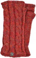 Fleece lined wristwarmer - cable - heather rust