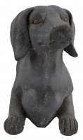 Solstice Sculptures Sausage Dog Planter 30cm in Blue Iron Effect