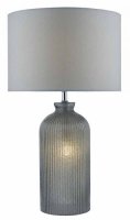 Dar Pamplona Table Lamp Dual Light Grey Glass with Shade