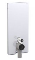 Geberit Monolith White Glass 114cm Sanitary Module For Floor Standing WC with Straight Connector