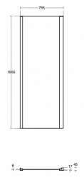 Ideal Standard Connect 2 Silk Black 800mm Side Panel