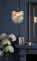 Laura Ashley Rhosill Easy Fit Pendant Crystal and Antique Brass