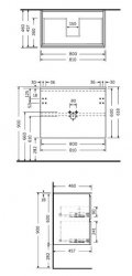 RAK Joy 80cm Urban Grey Wall Hung Basin Unit