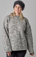 hand knit jumper - two tone  - Grey/white