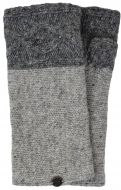 Hand knit pure wool - Fjord wristwarmer - Mid grey/pale grey