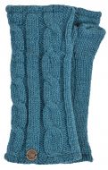 Fleece lined wristwarmer - cable - Aqua