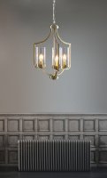 Laura Ashley Joseph 3lt Chandelier Antique Brass Glass