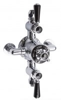 Bayswater Black & Chrome Triple Exposed Valve