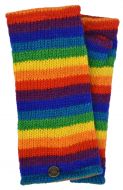 Fleece lined wristwarmer - stripe - rainbow
