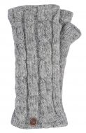 Fleece lined wristwarmer - cable - Pale Mid Grey