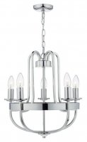 Dar Heythrope 5 Light Pendant Polished Nickel