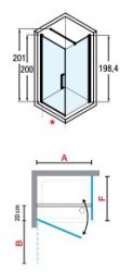 Novellini Young Plus G Hinged Shower Door