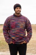 pure new wool - hand knit jumper - electric - Grape