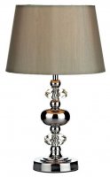 Dar Edith Touch Table Lamp Polished Chrome with Shade