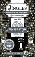 Jingles 240 LED Warm White Connectable Snowfall Curtain Lights