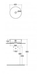 RAK-Feeling 42cm Round Countertop Basin in Matt White