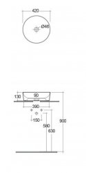 RAK-Feeling 42cm Round Countertop Basin in Matt Grey