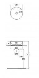 RAK-Feeling 42cm Round Countertop Basin in Matt Greige