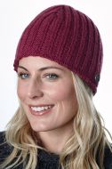 Easy rib beanie - pure wool - berry