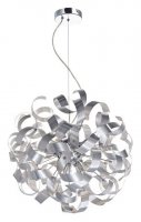 Dar Rawley 9 Light Ribbon Pendant Brushed Aluminium